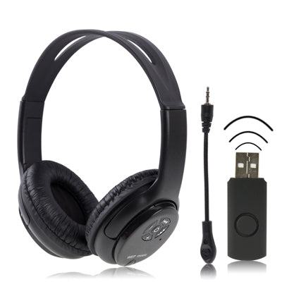 2.4 GHz Wireless Headphones with Microphone(Black)