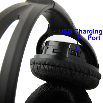 2.4 GHz Wireless Headphones with Microphone(Black)