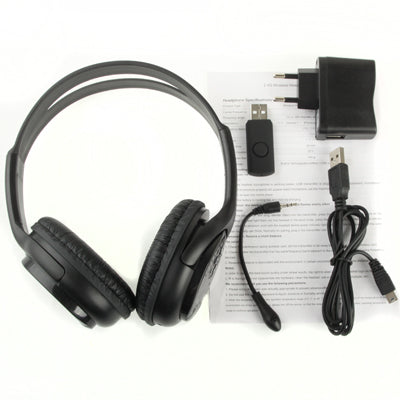 2.4 GHz Wireless Headphones with Microphone(Black)