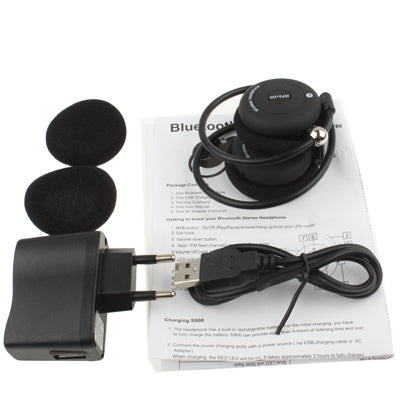 Folding Bluetooth MP3 Headset with Microphone, Support FM Radio & TF Card Reader(Black)