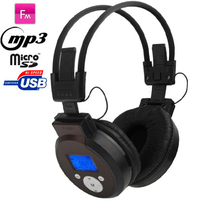 High Definition Powered Stereo Wireless HI-FI TF Card Headphone / MP3 Player with LCD Screen Display & FM Radio, Include Lithium Battery