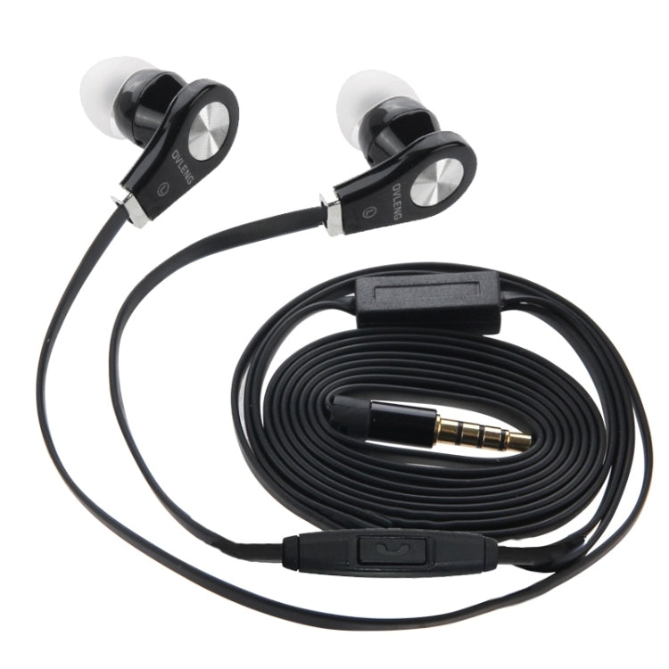 OVLENG Stereo Hands-free Earphone with Mic, Length: 1.2m, For iPhone, iPad, iPod, Samsung, HTC, Sony, Huawei, Xiaomi and other Audio Devices(Black)