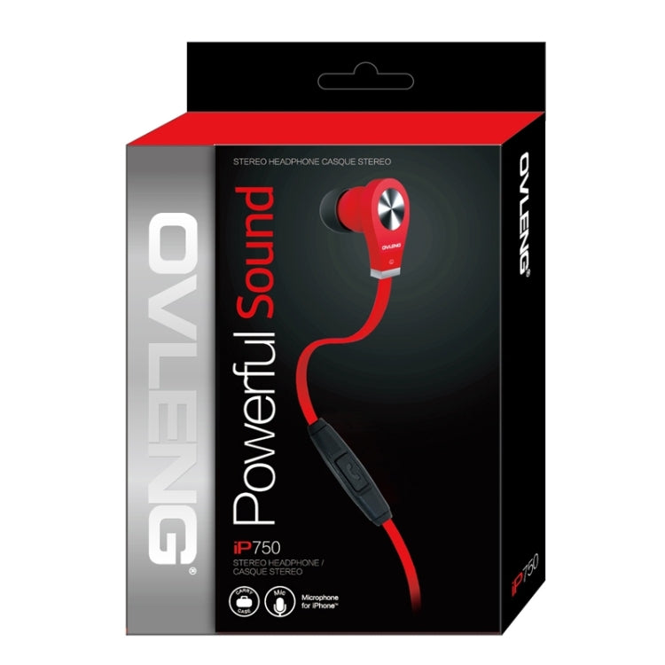 OVLENG Stereo Hands-free Earphone with Mic, Length: 1.2m, For iPhone, iPad, iPod, Samsung, HTC, Sony, Huawei, Xiaomi and other Audio Devices(Black)