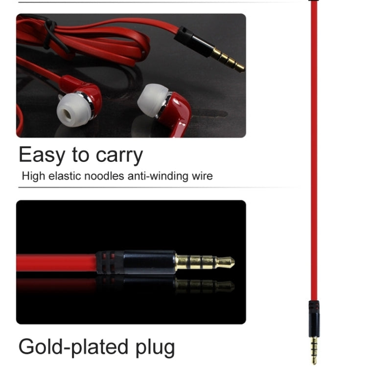 OVLENG Stereo Hands-free Earphone with Mic, Length: 1.2m, For iPhone, iPad, iPod, Samsung, HTC, Sony, Huawei, Xiaomi and other Audio Devices(Red)