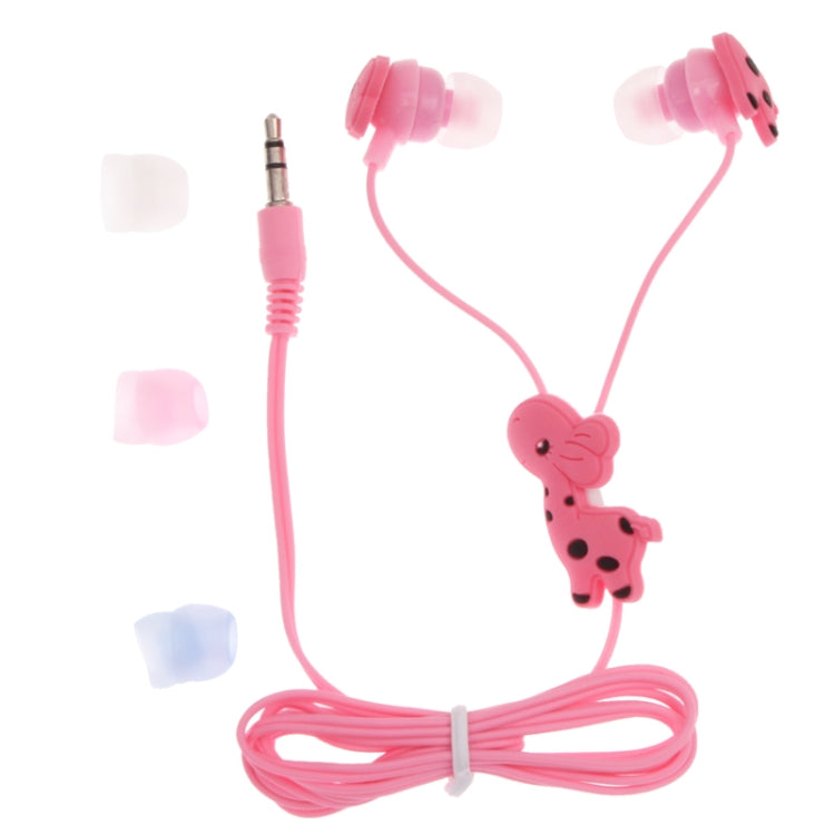 3.5mm Cute Giraffe In Ear Earphone for MP3 / MP4 / iPod / iPhone (Cable Length: 1.2m)(Pink)