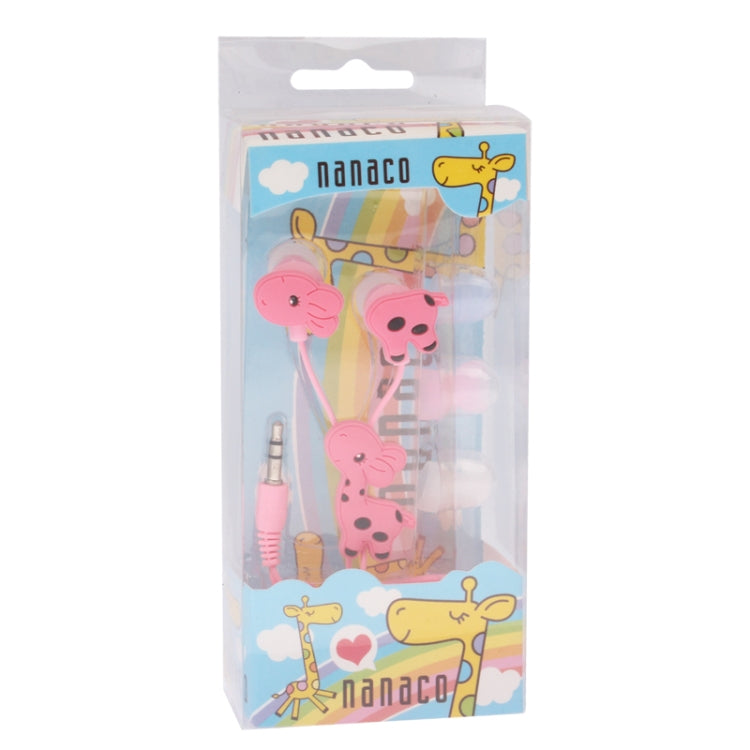 3.5mm Cute Giraffe In Ear Earphone for MP3 / MP4 / iPod / iPhone (Cable Length: 1.2m)(Pink)