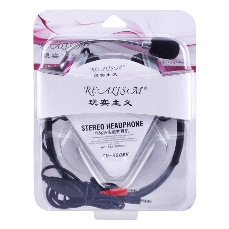 CM-890MV Wired PC Stereo Headphone with Microphone , Cable Length: 2m(Black)