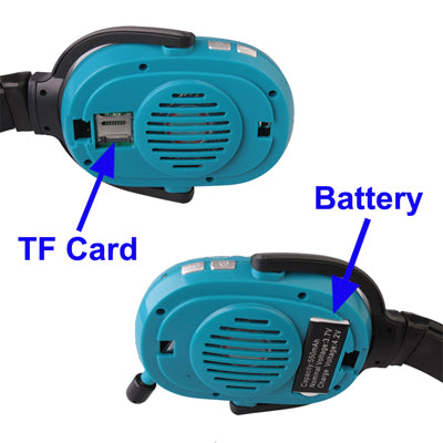2.4G Wireless Headphone with Mic, Support TF Card, FM radio(Blue)