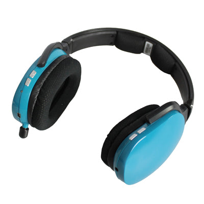 2.4G Wireless Headphone with Mic, Support TF Card, FM radio(Blue)