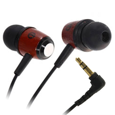 CK-W1000 3.5mm Jack Wooden-shaped In-ear Stereo Earphone for MP3 / MP4, Cable Length: 1.2m(Black)