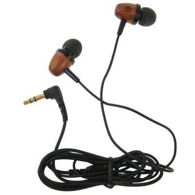 CK-W1000 3.5mm Jack Wooden-shaped In-ear Stereo Earphone for MP3 / MP4, Cable Length: 1.2m(Black)