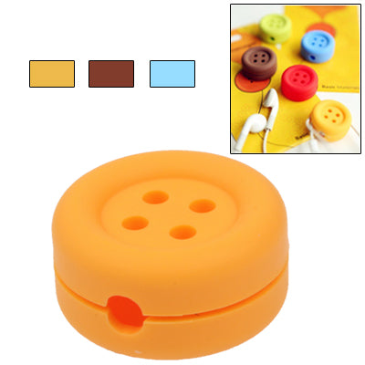 Button Style Silicone Earphone Winder (Random Color Delivery)