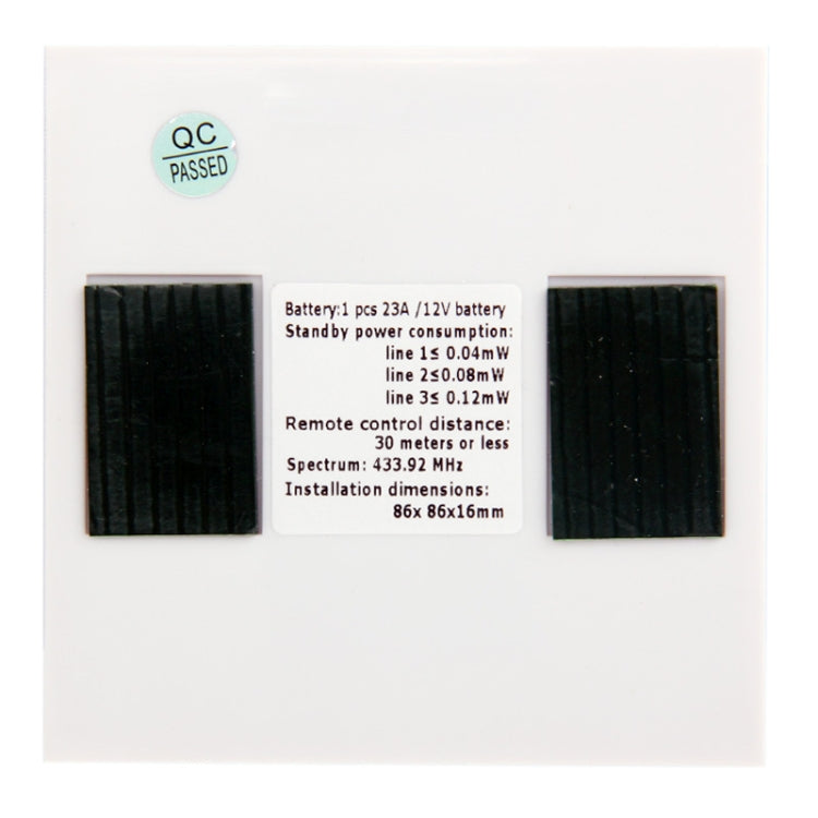 2 Ways Wireless Remote Control Light Touch Switch, Spectrum: 433.92MHz, Remote Control Distance: 30m