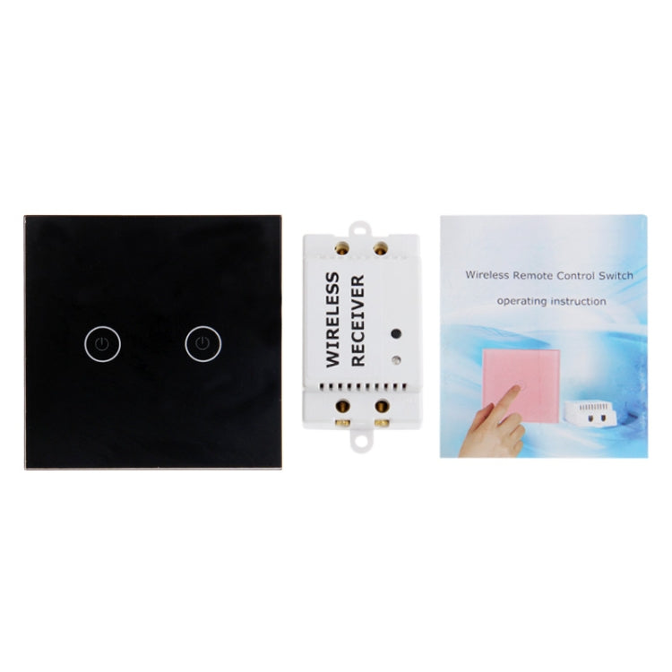 2 Ways Wireless Remote Control Light Touch Switch, Spectrum: 433.92MHz, Remote Control Distance: 30m