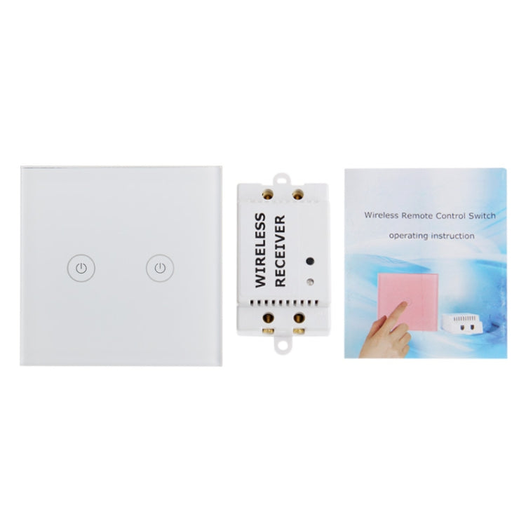 2 Ways Wireless Remote Control Light Touch Switch, Spectrum: 433.92MHz, Remote Control Distance: 30m