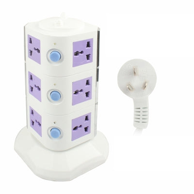 12 Outlets Multipurpose Vertical Socket (3000W) / AU Plug(White)
