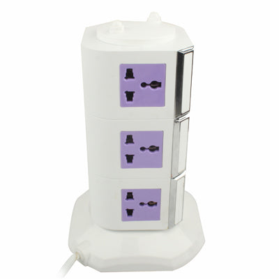 12 Outlets Multipurpose Vertical Socket (3000W) / AU Plug(White)