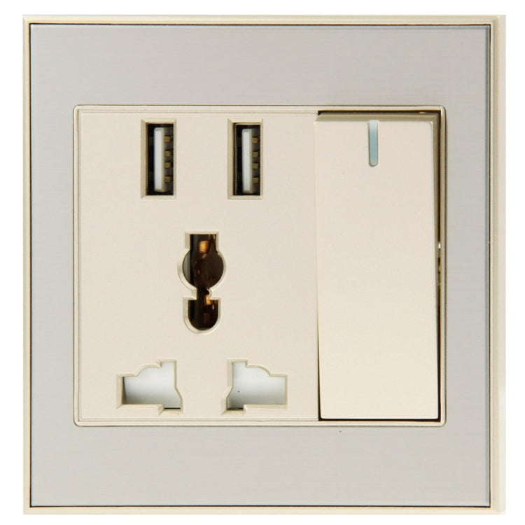 RNAI DC 5.0V / 1~2.1A Universal Dual USB Charging Wall Socket with Power Switch (UK / EU / AU / US Plug)
