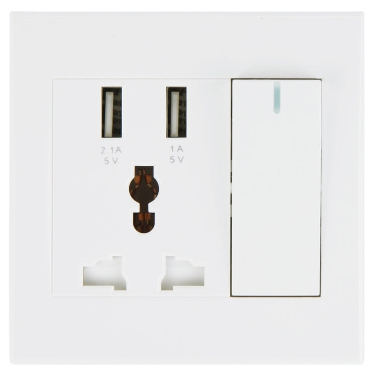 RNAI DC 5.0V / 1~2.1A Dual USB Charging Wall Socket with Power Switch (UK / EU / AU / US Plug)