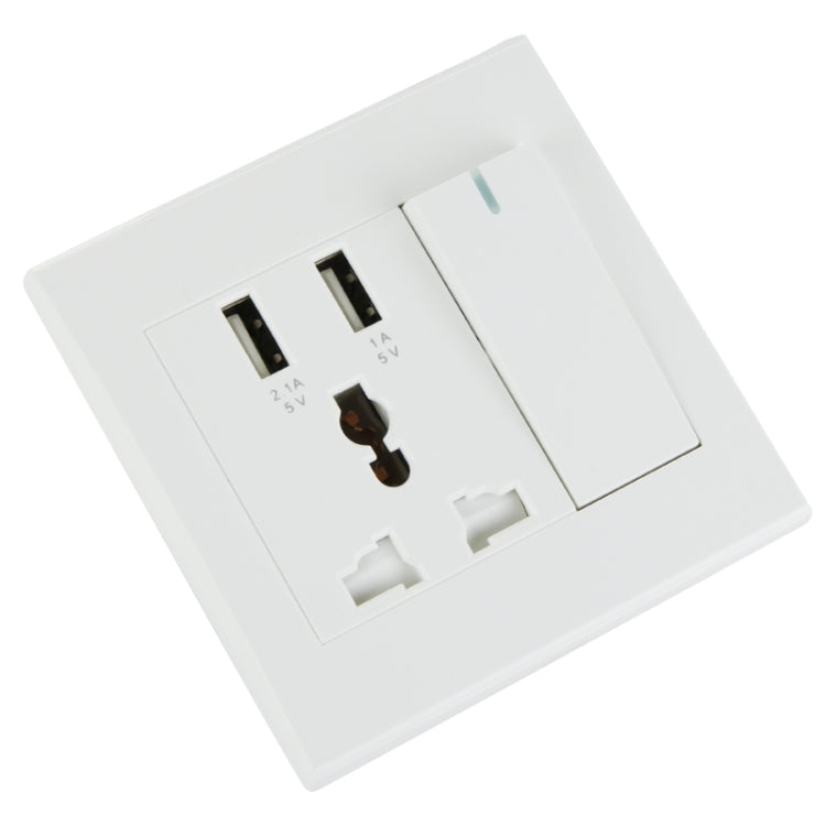 RNAI DC 5.0V / 1~2.1A Dual USB Charging Wall Socket with Power Switch (UK / EU / AU / US Plug)