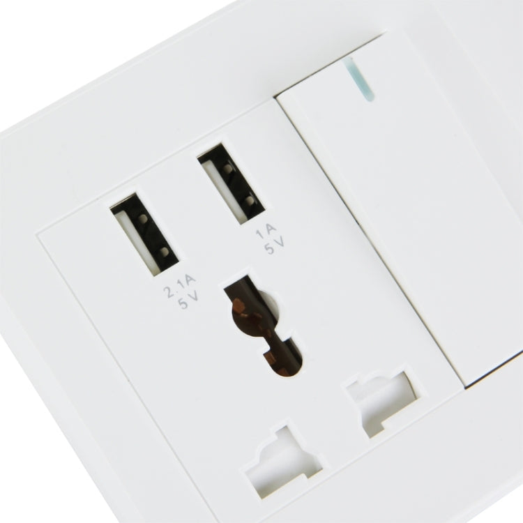 RNAI DC 5.0V / 1~2.1A Dual USB Charging Wall Socket with Power Switch (UK / EU / AU / US Plug)