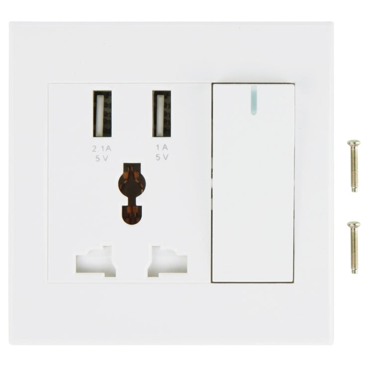 RNAI DC 5.0V / 1~2.1A Dual USB Charging Wall Socket with Power Switch (UK / EU / AU / US Plug)