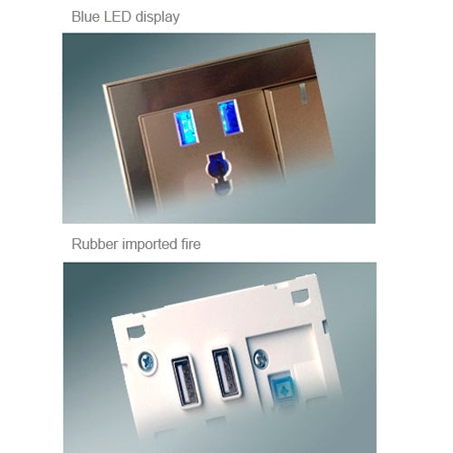 RNAI DC 5.0V / 1~2.1A Dual USB Charging Wall Socket with Power Switch (UK / EU / AU / US Plug)