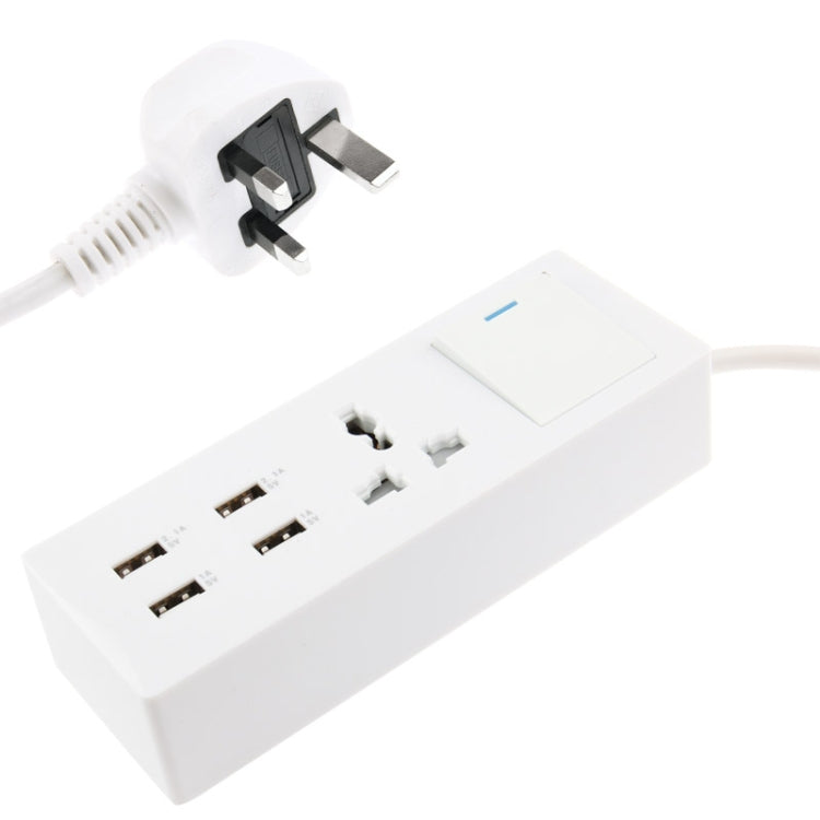 RNAI 4.2A 4HUB USB Output Super Power Wall Travel Charger, Cable Length: 1.6m (UK Plug)