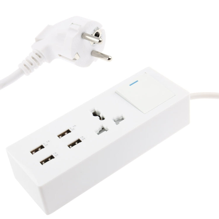 RNAI 4.2A 4HUB USB Output Super Power Wall Travel Charger, Cable Length: 1.6m (EU Plug)