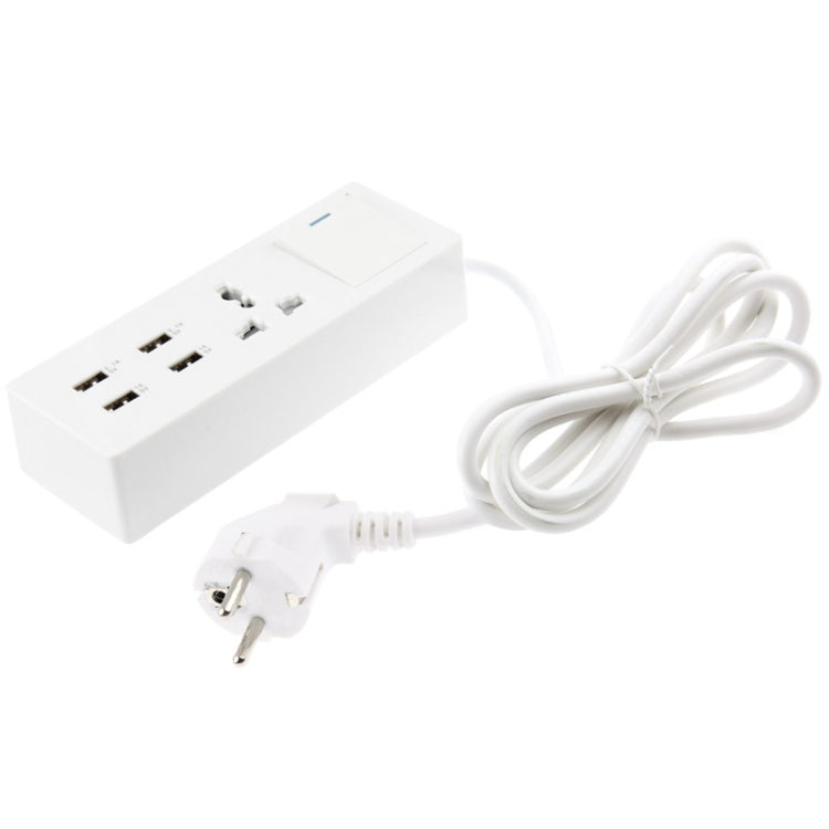 RNAI 4.2A 4HUB USB Output Super Power Wall Travel Charger, Cable Length: 1.6m (EU Plug)