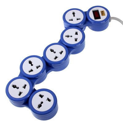 7 Rotating Outlets Power Extension Socket with Switch, Cable Length: 2m, UK Plug