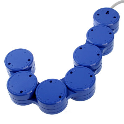 7 Rotating Outlets Power Extension Socket with Switch, Cable Length: 2m, UK Plug