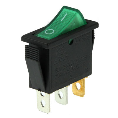Rocker Switch 3 Pin ON / OFF 16A 250V AC / 20A 125V AC, Suitable for 10mm x 30mm Interface