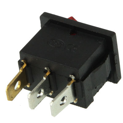 Rocker Switch 3 Pin ON / OFF 6A 250V AC / 10A 125V AC(Red)