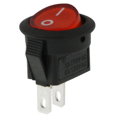 Rocker Switch 2 Pin ON / OFF 3A 250V AC / 6A 125V AC(Red)