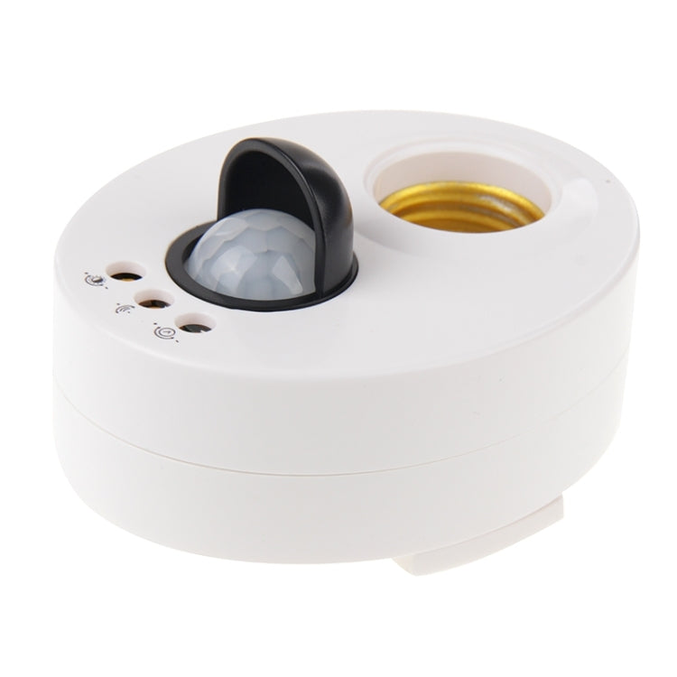 JL-023 Ceiling Infrared Sensor Lamp Holder E27 Screw Corridor Smart Delay Adjustable Sensor Switch, Detection Range: 2-12m(White)