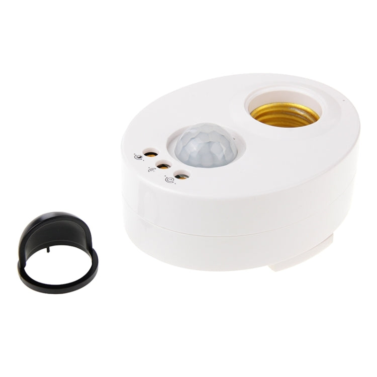 JL-023 Ceiling Infrared Sensor Lamp Holder E27 Screw Corridor Smart Delay Adjustable Sensor Switch, Detection Range: 2-12m(White)