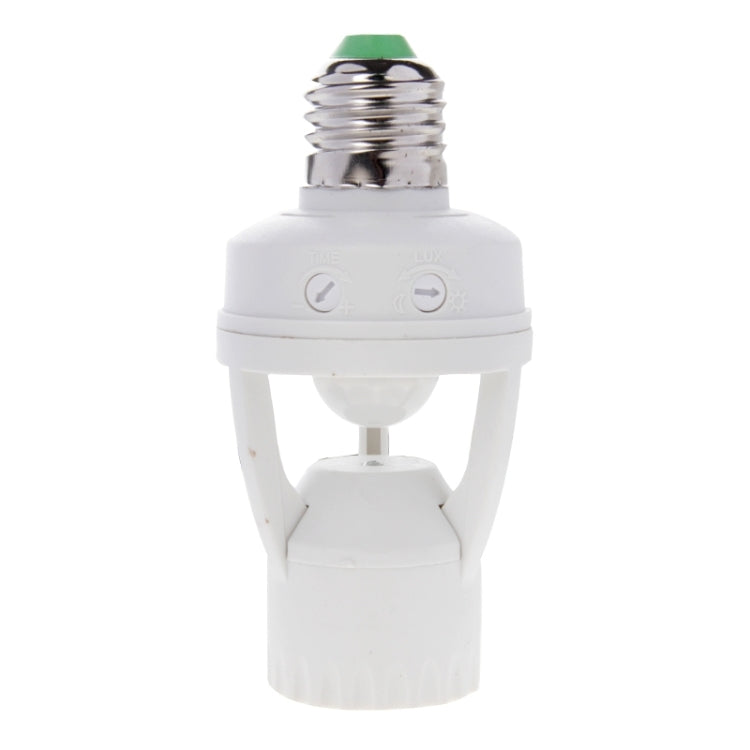 YCB1060 AC 110-220V 360 Degrees 60W E27 Plug Infrared Induction Motion Sensor Lamp Holder, Detection Range: Max 6m(White)