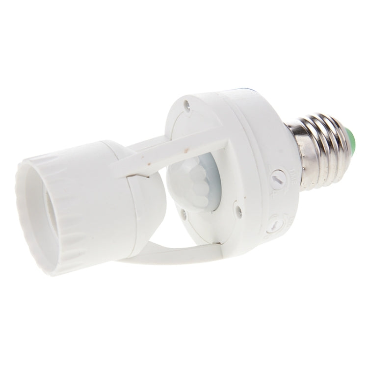 YCB1060 AC 110-220V 360 Degrees 60W E27 Plug Infrared Induction Motion Sensor Lamp Holder, Detection Range: Max 6m(White)