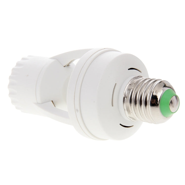 YCB1060 AC 110-220V 360 Degrees 60W E27 Plug Infrared Induction Motion Sensor Lamp Holder, Detection Range: Max 6m(White)