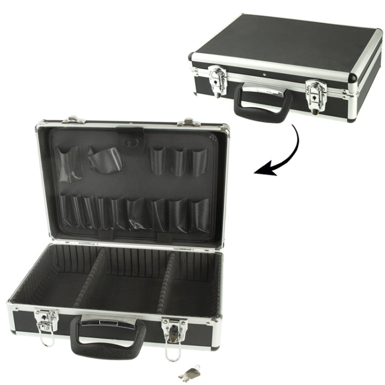 Multifunction Aluminum Repair Tool Storage Box / Hardware Tools Suitcase(Black)
