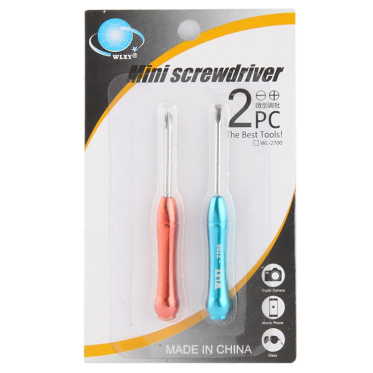 2 in 1 Professional Versatile Mini Screwdriver Set (2.0 x 25mm Slotted Screwdriver + 2.0 x 25mm Cross Screwdriver) for Digital Camera / Mobile Phone / Glass, WL-2700