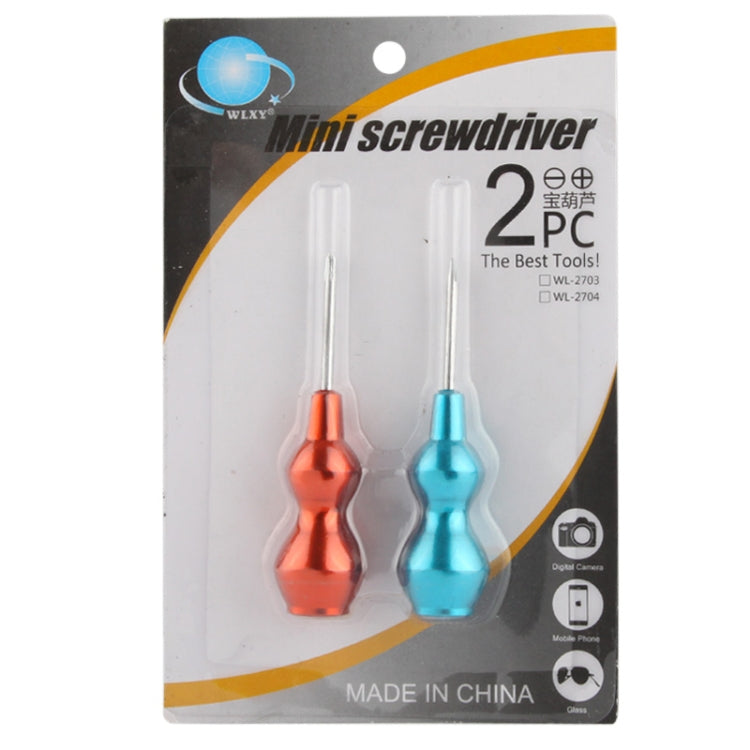 2 in 1 Professional Versatile Mini Screwdriver Set (2.5 x 25mm Slotted Screwdriver + 2.5 x 25mm Cross Screwdriver) for Digital Camera / Mobile Phone / Glass, WL-2703