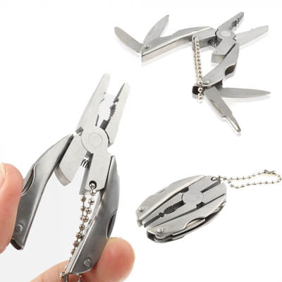 Portable Powerful Plier Multi Function Tools Keychain(Silver)