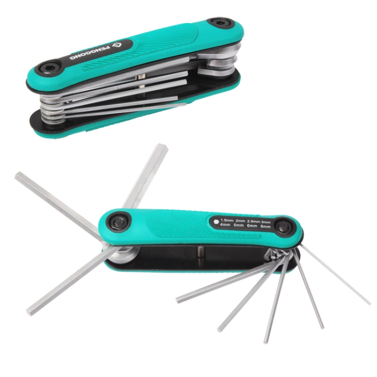 8 in 1 CRV Metric Folding Hex Key