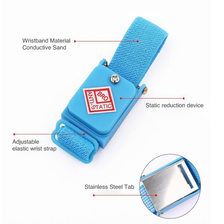 Wireless Anti Static ESD Discharge Cable Band Wrist Strap(Baby Blue)