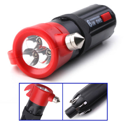 6 in 1 Multi-Screwdriver Torch with Hammer