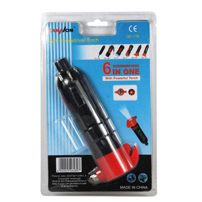 6 in 1 Multi-Screwdriver Torch with Hammer