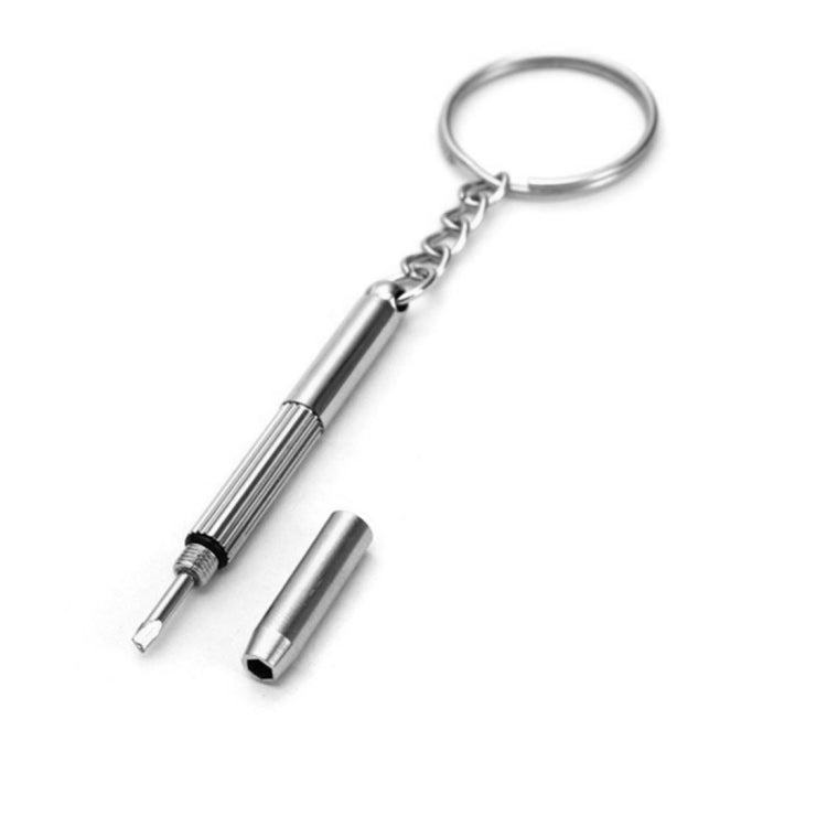3 in 1 Professional Screwdriver (Cross 1.5, Straight 1.5,Star Nut M2.5) Repair Tool with Keychain for Smart Phone, Watches,Glasses(Silver)