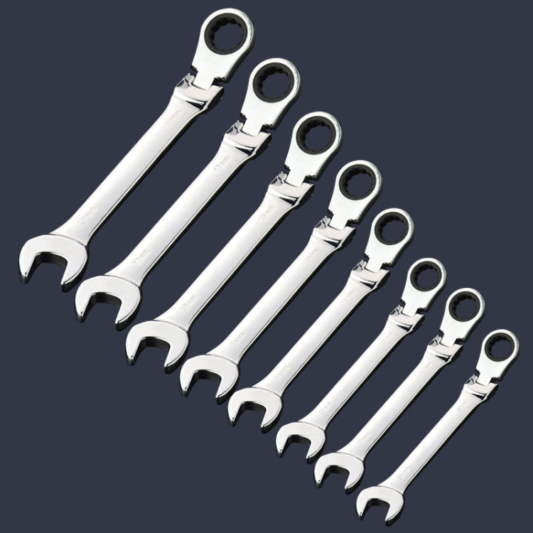 Dual-use Opening Plum Ratcheting Angled Wrench Set(Silver)